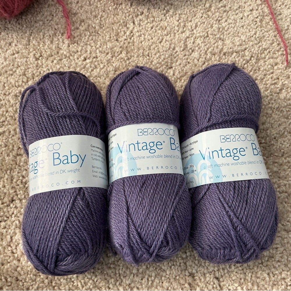 Berroco Vintage Baby Yarn - Dusty Purple Skeins (3)
